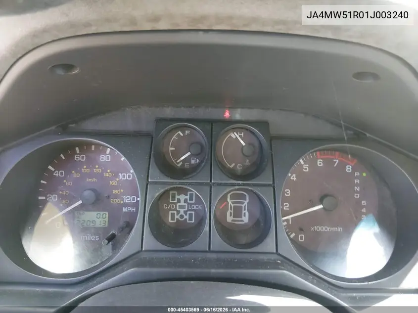 2001 Mitsubishi Montero Limited VIN: JA4MW51R01J003240 Lot: 45403569