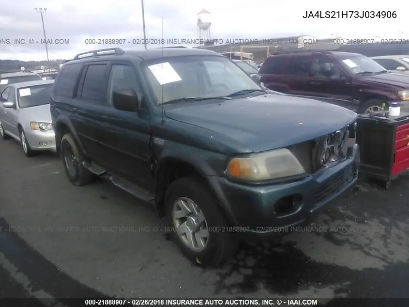 2003 Mitsubishi Montero Sport Es/Sport Ls VIN: JA4LS21H73J034906 Lot: 21888907