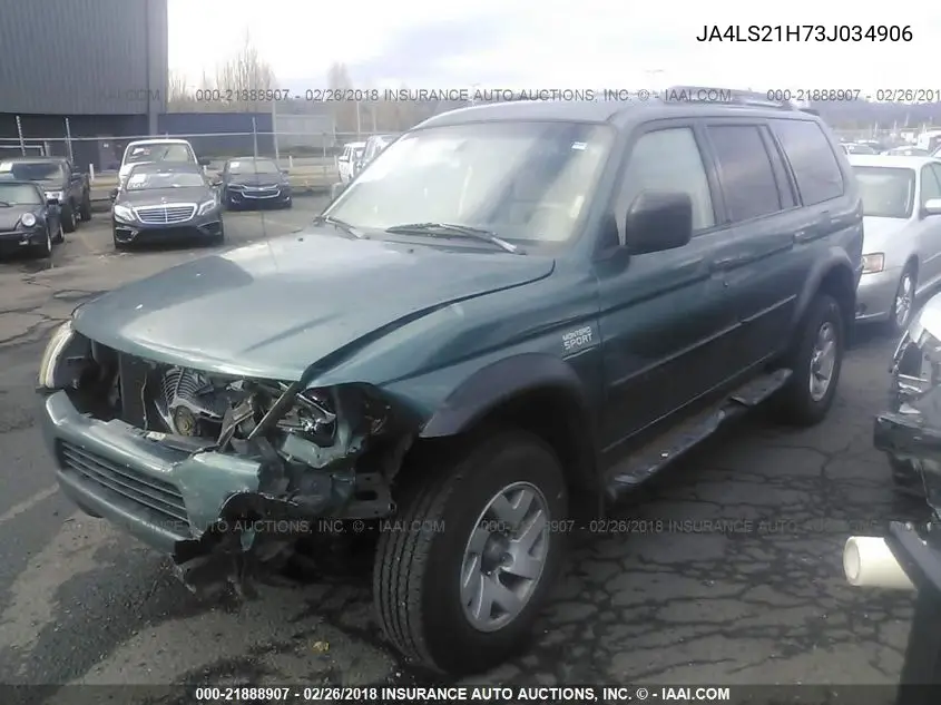 2003 Mitsubishi Montero Sport Es/Sport Ls VIN: JA4LS21H73J034906 Lot: 21888907