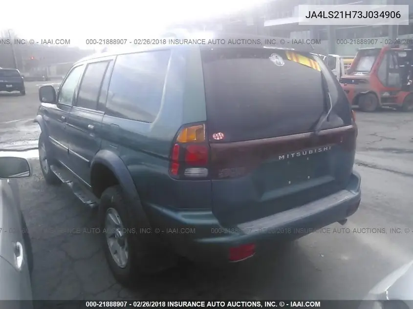 2003 Mitsubishi Montero Sport Es/Sport Ls VIN: JA4LS21H73J034906 Lot: 21888907