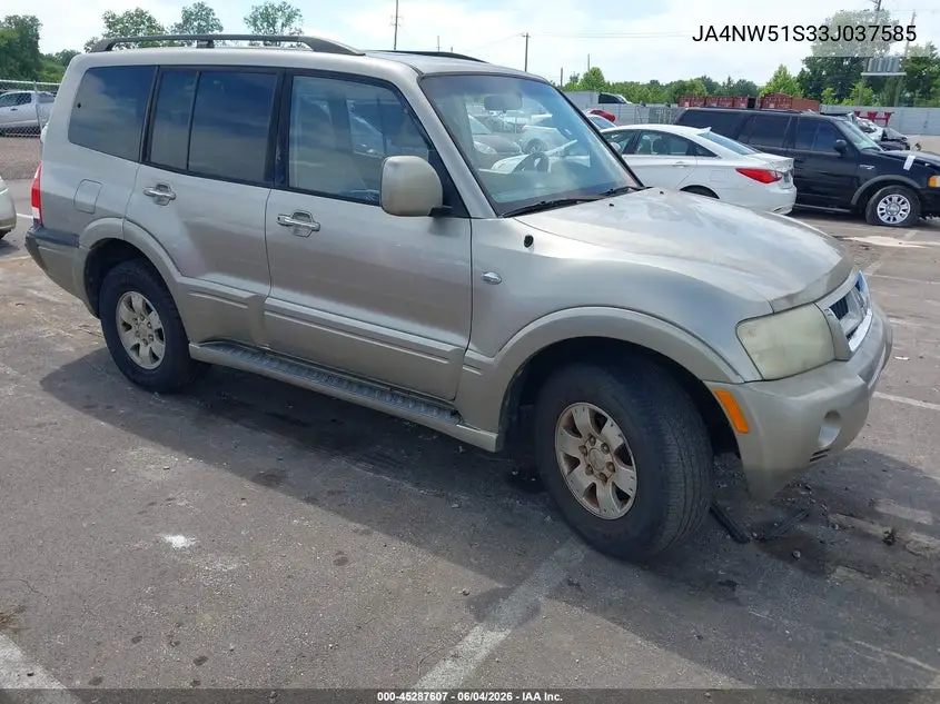 2003 Mitsubishi Montero 20Th Anniversary/Limited VIN: JA4NW51S33J037585 Lot: 45287607