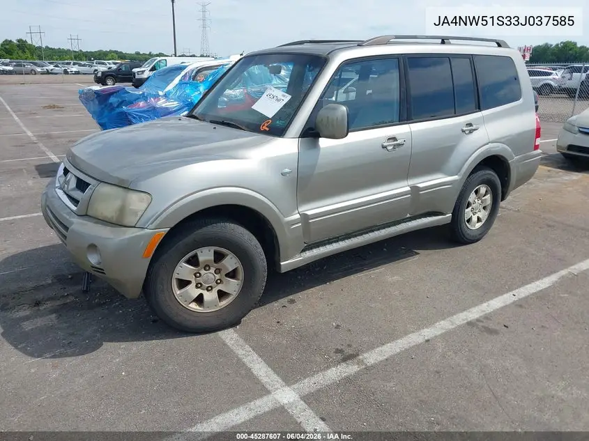 2003 Mitsubishi Montero 20Th Anniversary/Limited VIN: JA4NW51S33J037585 Lot: 45287607