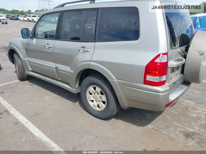 2003 Mitsubishi Montero 20Th Anniversary/Limited VIN: JA4NW51S33J037585 Lot: 45287607