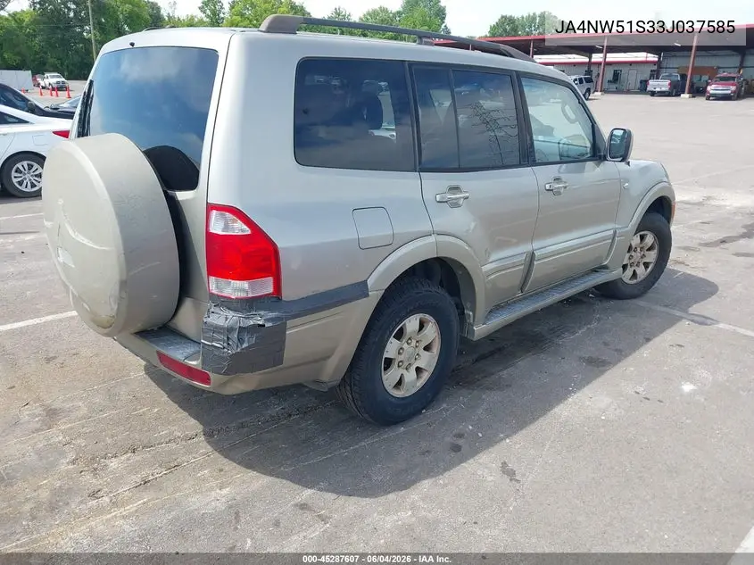2003 Mitsubishi Montero 20Th Anniversary/Limited VIN: JA4NW51S33J037585 Lot: 45287607