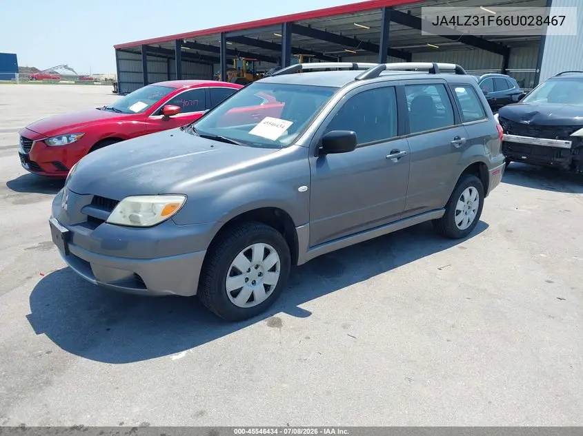2006 Mitsubishi Outlander Ls VIN: JA4LZ31F66U028467 Lot: 45546434