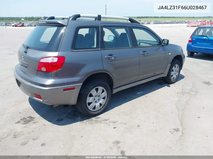 2006 Mitsubishi Outlander Ls VIN: JA4LZ31F66U028467 Lot: 45546434