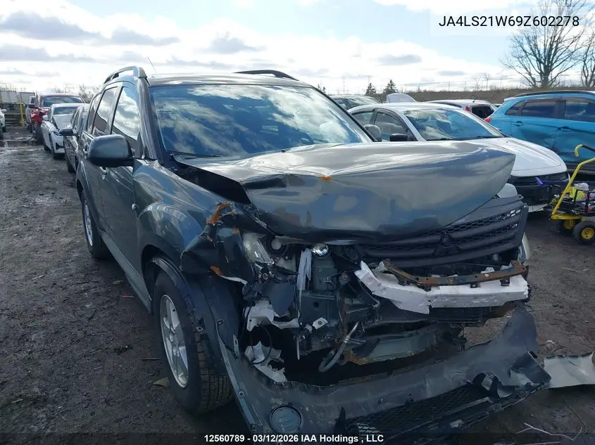 2009 Mitsubishi Outlander Es VIN: JA4LS21W69Z602278 Lot: 12560789
