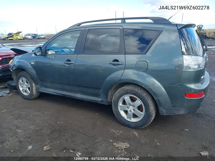 2009 Mitsubishi Outlander Es VIN: JA4LS21W69Z602278 Lot: 12560789