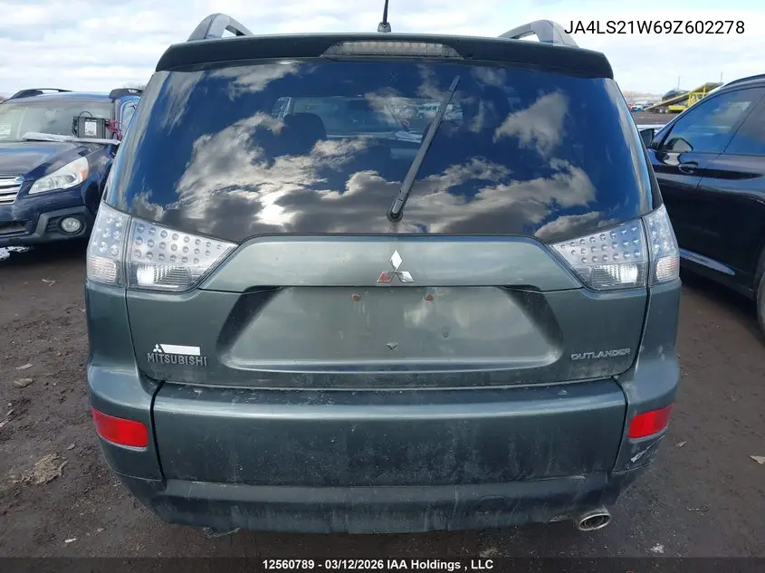 2009 Mitsubishi Outlander Es VIN: JA4LS21W69Z602278 Lot: 12560789