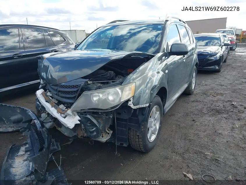 2009 Mitsubishi Outlander Es VIN: JA4LS21W69Z602278 Lot: 12560789
