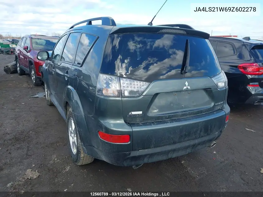 2009 Mitsubishi Outlander Es VIN: JA4LS21W69Z602278 Lot: 12560789
