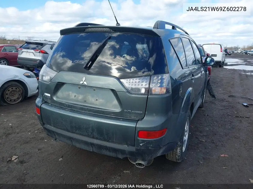 2009 Mitsubishi Outlander Es VIN: JA4LS21W69Z602278 Lot: 12560789