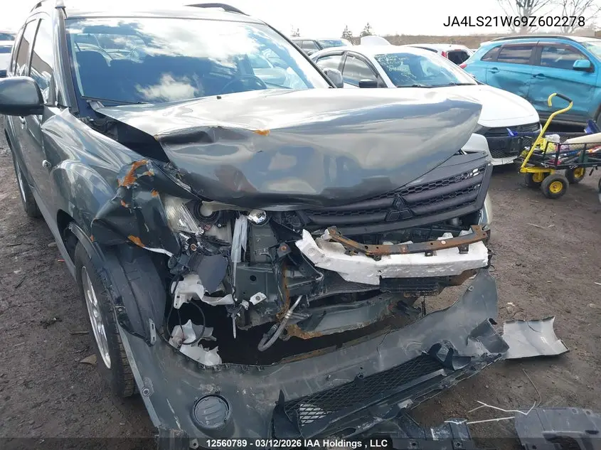 2009 Mitsubishi Outlander Es VIN: JA4LS21W69Z602278 Lot: 12560789