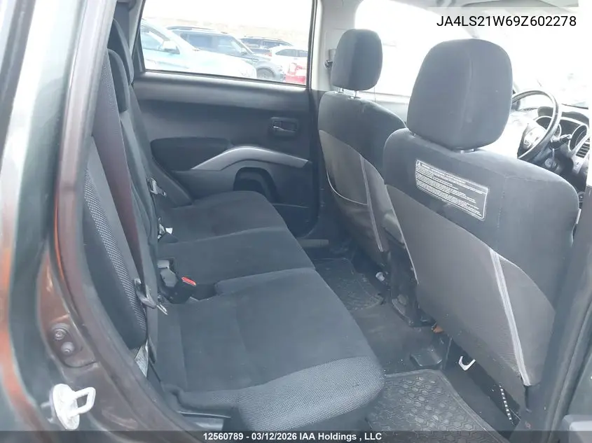 2009 Mitsubishi Outlander Es VIN: JA4LS21W69Z602278 Lot: 12560789