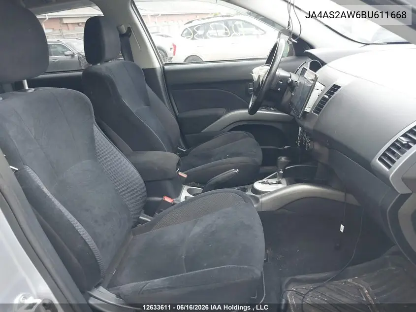 2011 Mitsubishi Outlander Es VIN: JA4AS2AW6BU611668 Lot: 12633611