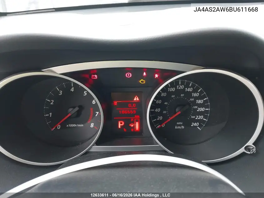 2011 Mitsubishi Outlander Es VIN: JA4AS2AW6BU611668 Lot: 12633611