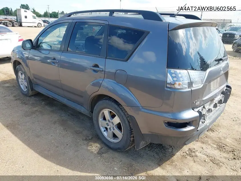 2011 Mitsubishi Outlander Es VIN: JA4AT2AWXBU602565 Lot: 30093698