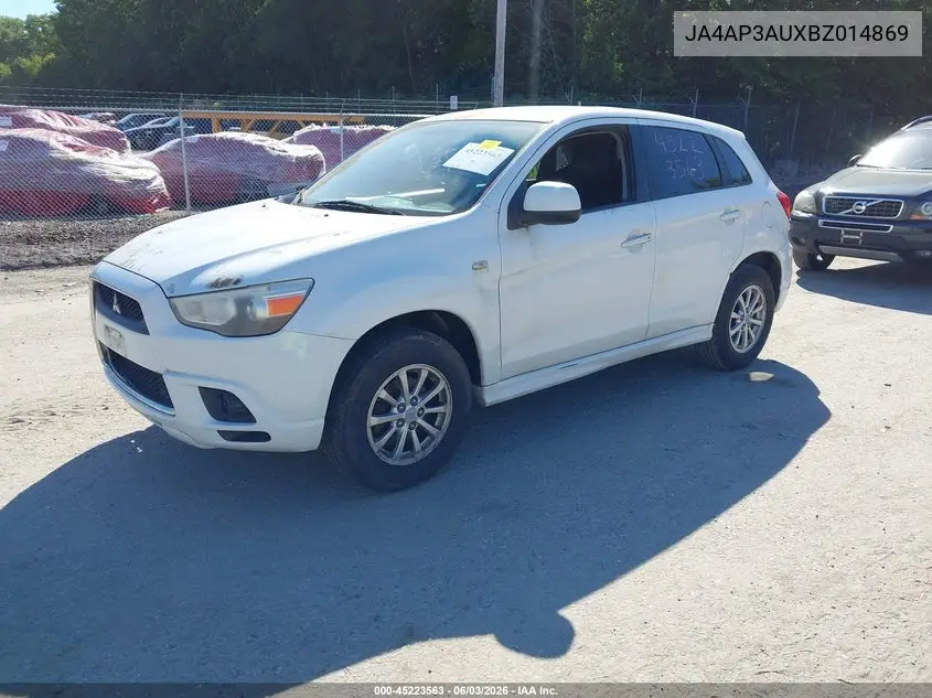 2011 Mitsubishi Outlander Sport Es VIN: JA4AP3AUXBZ014869 Lot: 45223563