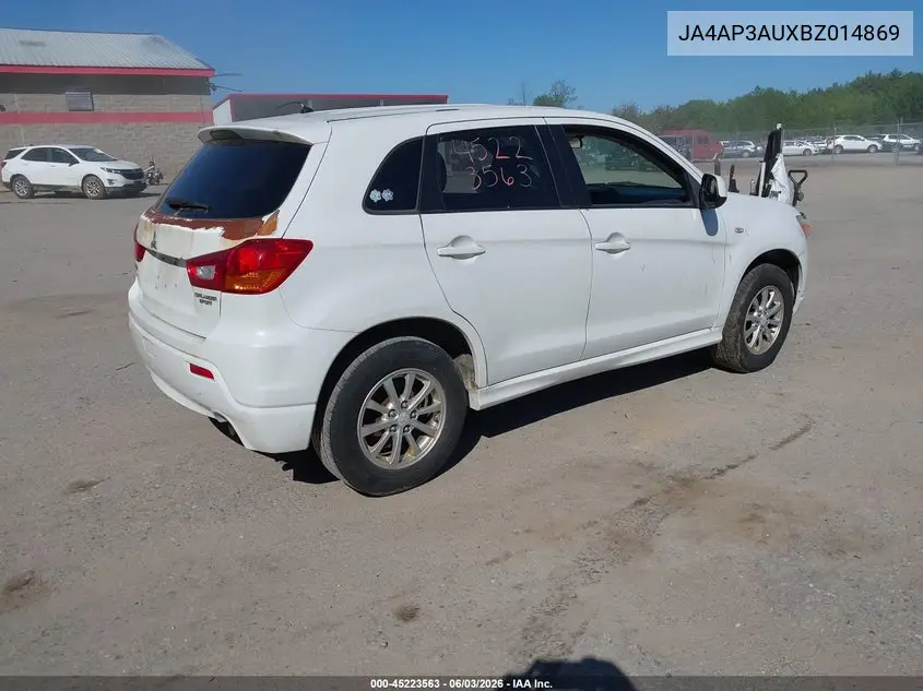 2011 Mitsubishi Outlander Sport Es VIN: JA4AP3AUXBZ014869 Lot: 45223563