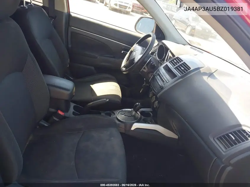 2011 Mitsubishi Outlander Sport Es VIN: JA4AP3AU5BZ019381 Lot: 45393583