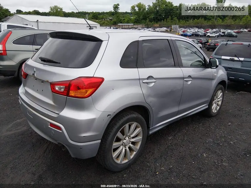 2011 Mitsubishi Outlander Sport Se VIN: JA4AR4AU7BZ000265 Lot: 45460911