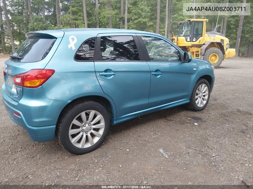 2011 Mitsubishi Outlander Sport Se VIN: JA4AP4AU0BZ003711 Lot: 45667370
