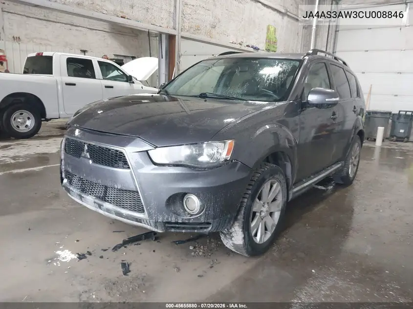 2012 Mitsubishi Outlander Se VIN: JA4AS3AW3CU008846 Lot: 45655880