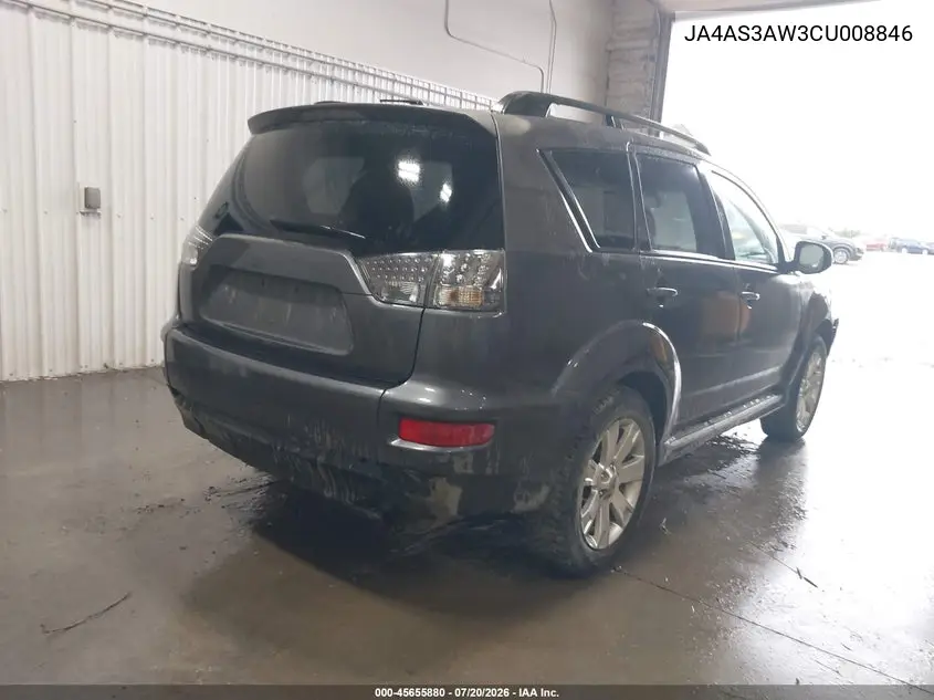 2012 Mitsubishi Outlander Se VIN: JA4AS3AW3CU008846 Lot: 45655880