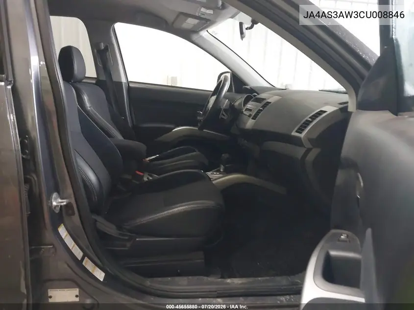 2012 Mitsubishi Outlander Se VIN: JA4AS3AW3CU008846 Lot: 45655880
