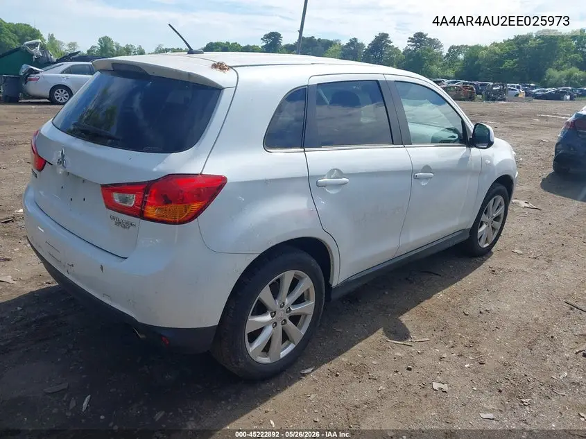 2014 Mitsubishi Outlander Sport Se VIN: 4A4AR4AU2EE025973 Lot: 45222892