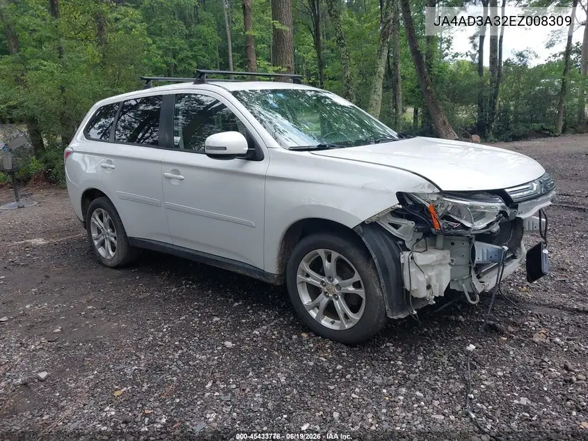 2014 Mitsubishi Outlander Se VIN: JA4AD3A32EZ008309 Lot: 45433778