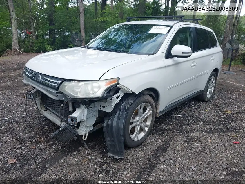 2014 Mitsubishi Outlander Se VIN: JA4AD3A32EZ008309 Lot: 45433778