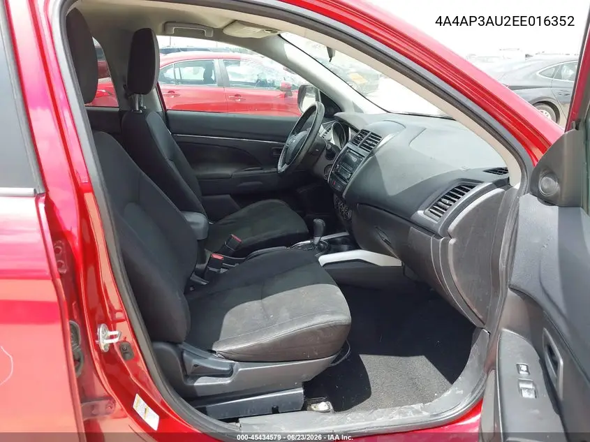 2014 Mitsubishi Outlander Sport Es VIN: 4A4AP3AU2EE016352 Lot: 45434579