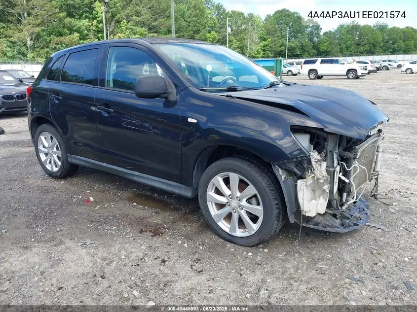2014 Mitsubishi Outlander Sport Es VIN: 4A4AP3AU1EE021574 Lot: 45445593