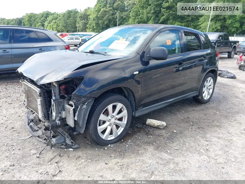 2014 Mitsubishi Outlander Sport Es VIN: 4A4AP3AU1EE021574 Lot: 45445593