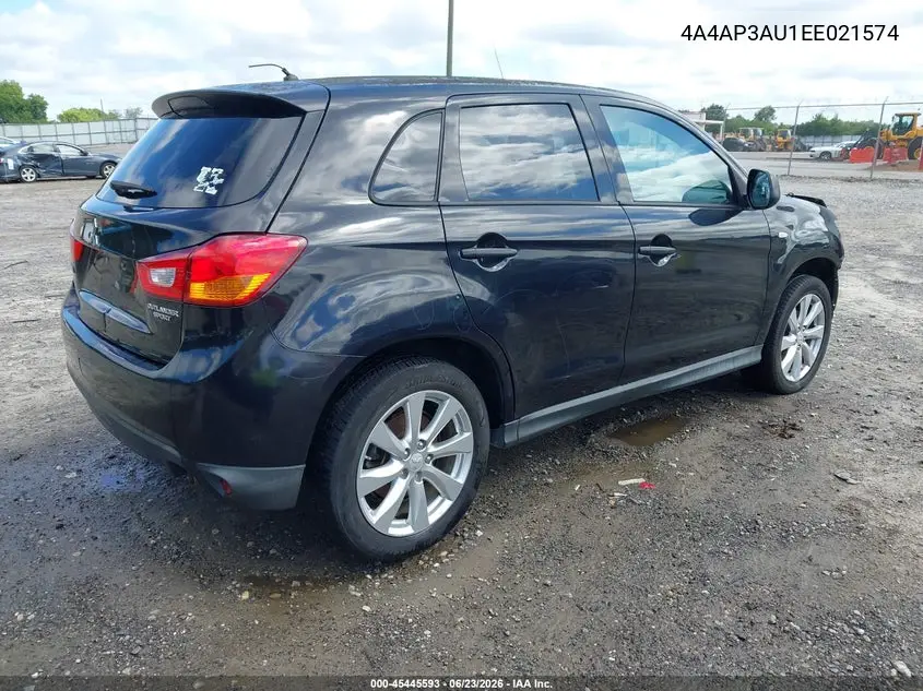 2014 Mitsubishi Outlander Sport Es VIN: 4A4AP3AU1EE021574 Lot: 45445593