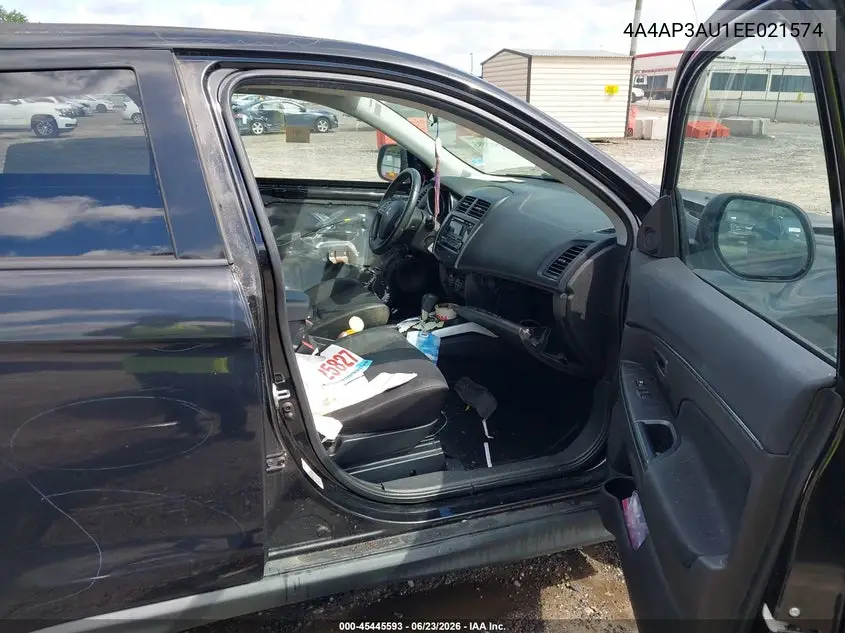 2014 Mitsubishi Outlander Sport Es VIN: 4A4AP3AU1EE021574 Lot: 45445593