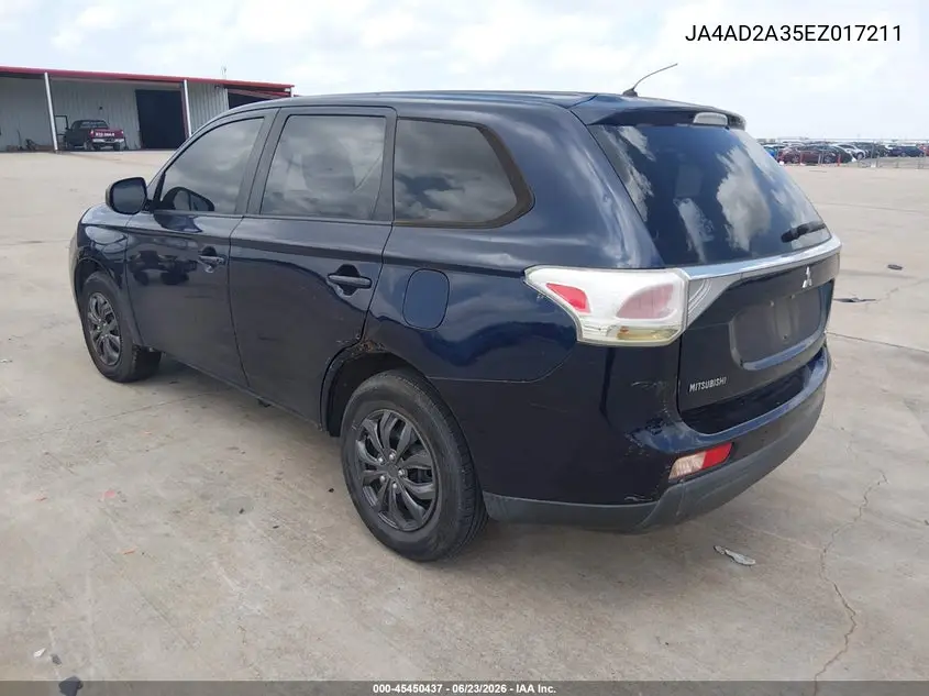 2014 Mitsubishi Outlander Es VIN: JA4AD2A35EZ017211 Lot: 45450437