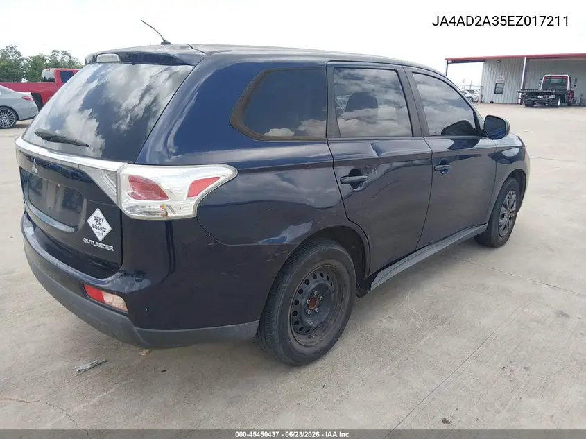 2014 Mitsubishi Outlander Es VIN: JA4AD2A35EZ017211 Lot: 45450437