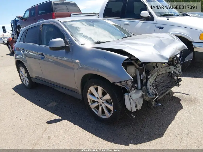 2014 Mitsubishi Outlander Sport Se VIN: 4A4AR4AU6EE017391 Lot: 45551965