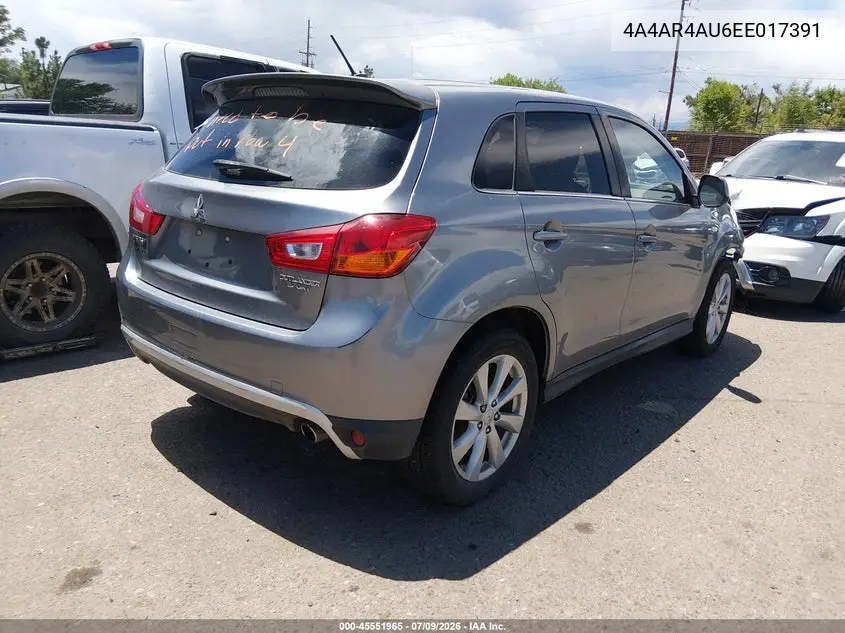 2014 Mitsubishi Outlander Sport Se VIN: 4A4AR4AU6EE017391 Lot: 45551965