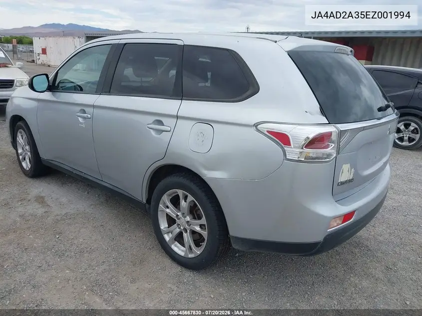2014 Mitsubishi Outlander Es VIN: JA4AD2A35EZ001994 Lot: 45667830