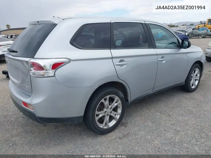 2014 Mitsubishi Outlander Es VIN: JA4AD2A35EZ001994 Lot: 45667830
