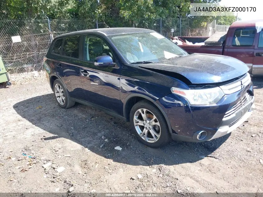 JA4AD3A3XFZ000170 2015 Mitsubishi Outlander Se