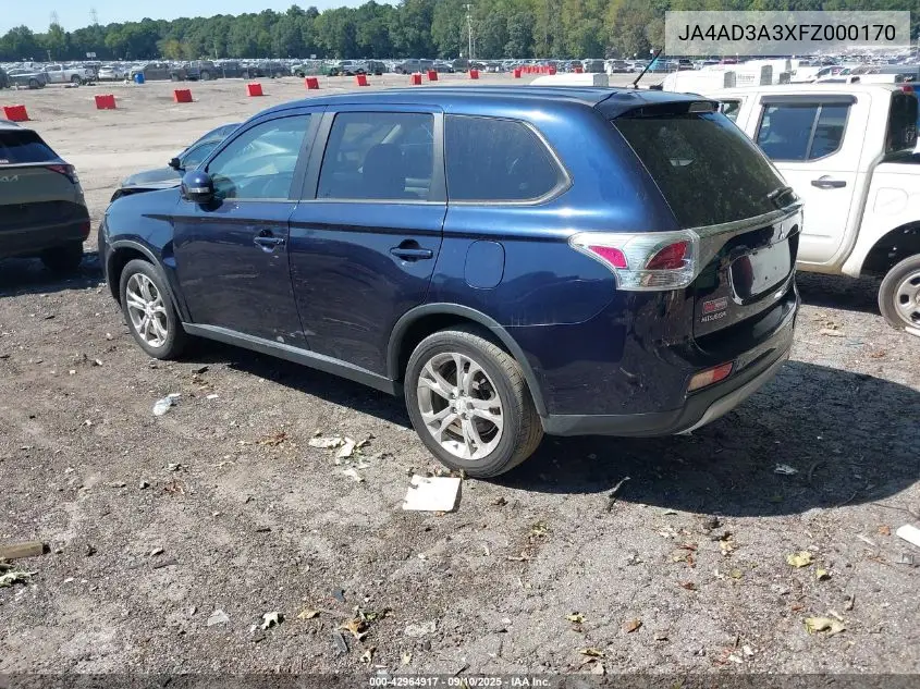 JA4AD3A3XFZ000170 2015 Mitsubishi Outlander Se