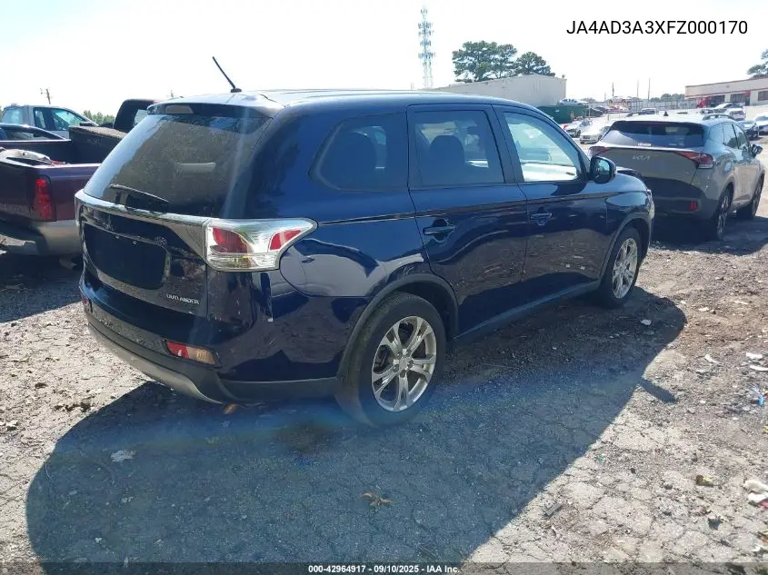 JA4AD3A3XFZ000170 2015 Mitsubishi Outlander Se