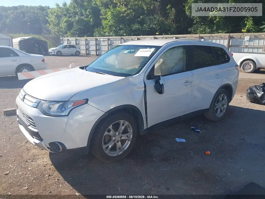 2015 Mitsubishi Outlander Se VIN: JA4AD3A31FZ005905 Lot: 45360858