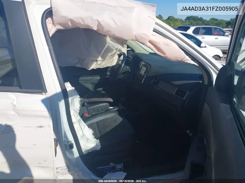 2015 Mitsubishi Outlander Se VIN: JA4AD3A31FZ005905 Lot: 45360858