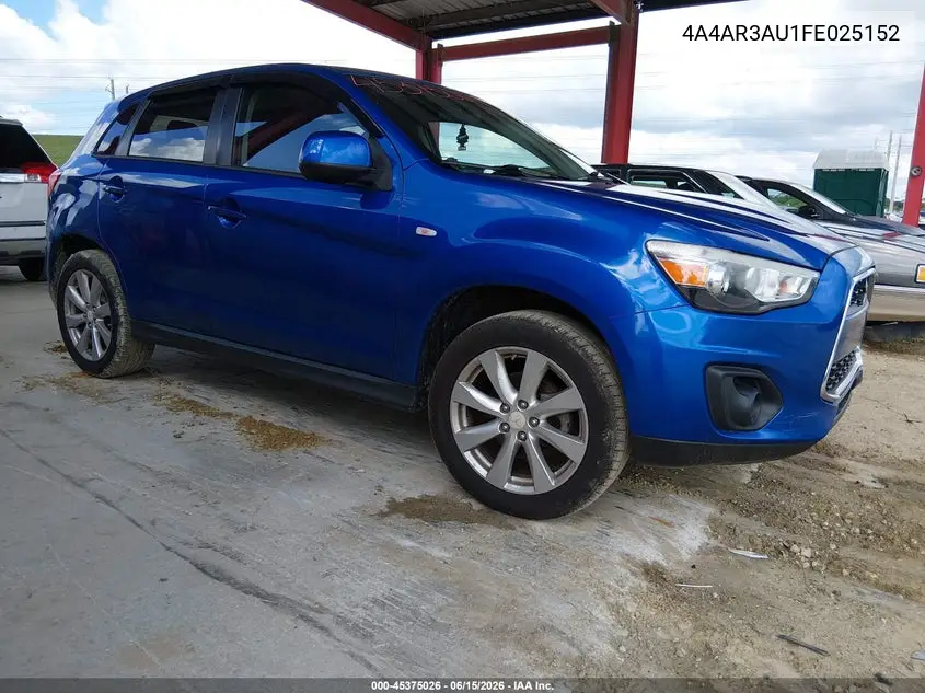 2015 Mitsubishi Outlander Sport Es VIN: 4A4AR3AU1FE025152 Lot: 45375026