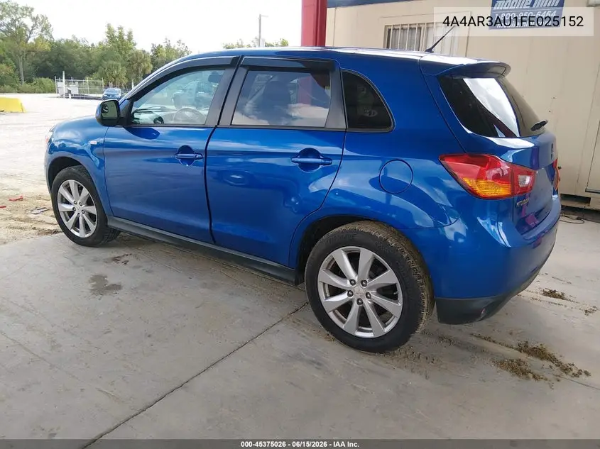 2015 Mitsubishi Outlander Sport Es VIN: 4A4AR3AU1FE025152 Lot: 45375026